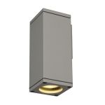 SLV Theo Wall Light Aluminium Grey Square | Outdoor - IP44 - Suitable for 1x GU10 