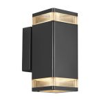 Nordlux Elm Wall Light Aluminium Black | IP44 - Suitable for 2x GU10