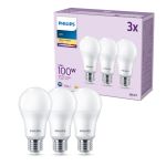 Multipack 3x Philips Bulb LED E27 Pear Frosted 13W 1521lm - 827 Extra Warm White