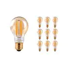 Multipack 10x Noxion Lucent Filament LED E27 Pear Amber 7.2W 630lm - 822 Extra Warm White | Dimmable - Replaces 50W