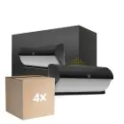 Multipack 4x Bright Choice LED Bulkhead Black 12W 1200lm - 840 Cool White | IP54 - Light Sensor 